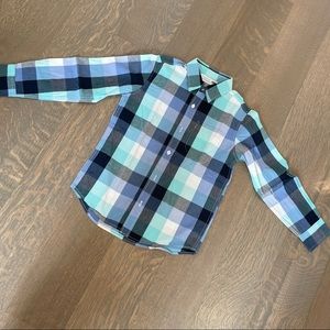 🌺 Old Navy Boys Plaid Blue/Green Shirt size 8